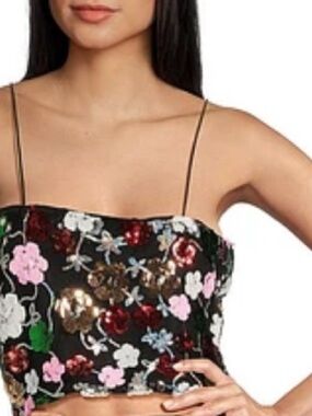 NWT Evolutionary sequined floral Dress Top size xl
